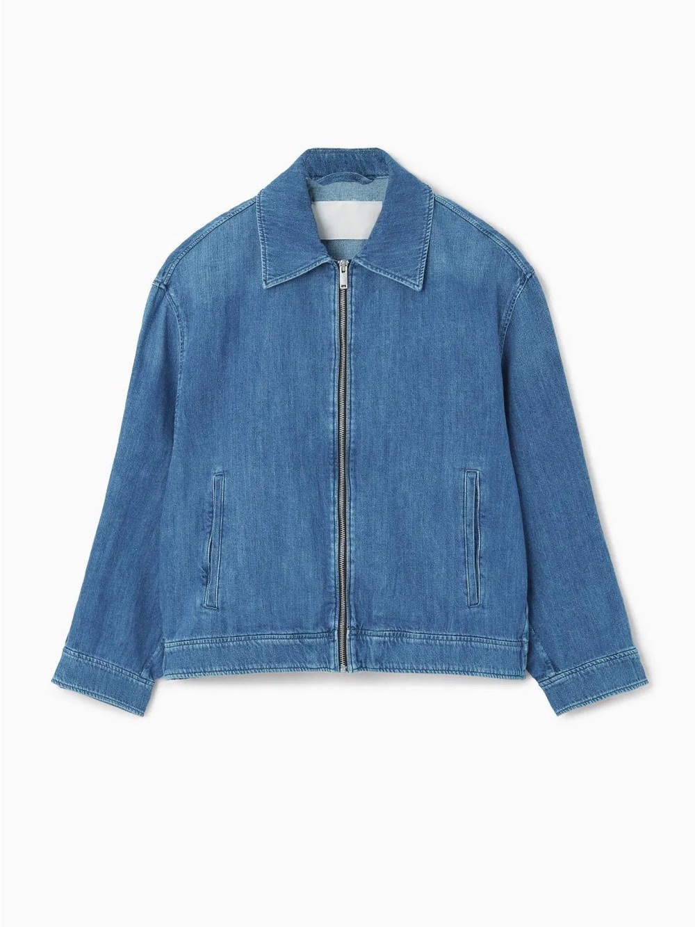 COS Oversized Zip-Up Denim Jacket size L